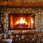 Fireplace with concrete frame