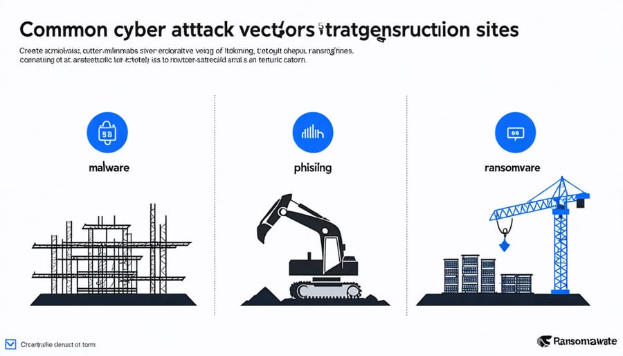 Visual representation of cyber threats in construction industry