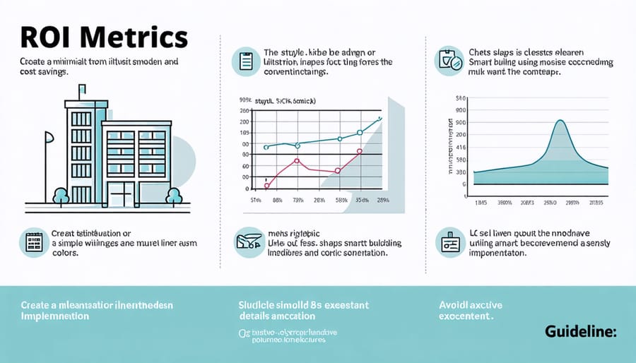 Visual representation of smart building ROI statistics and financial benefits