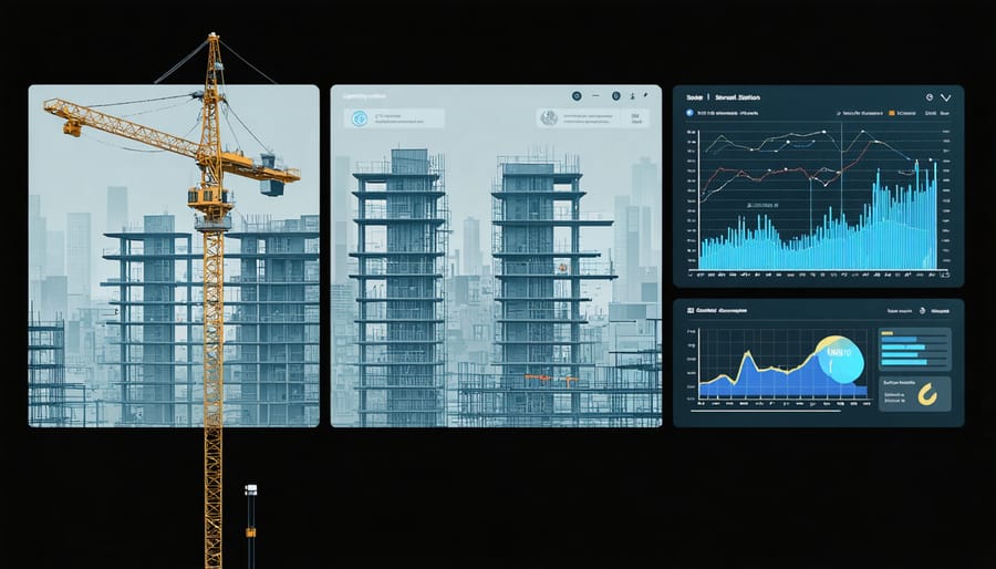 AI-powered security system monitoring construction operations