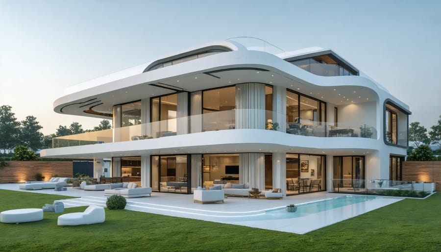 Modern 3D-printed house with distinctive architectural features