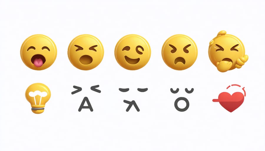 Five emoji faces ranging from very dissatisfied to very satisfied used in survey responses
