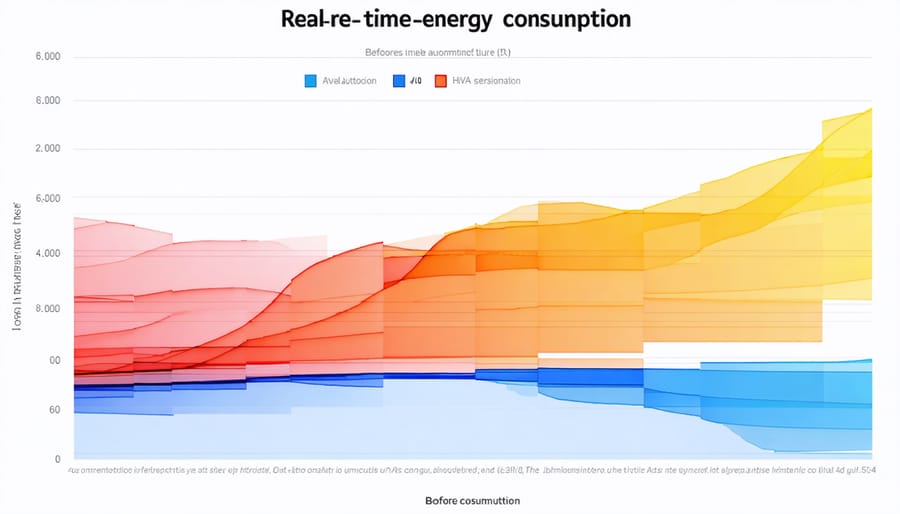 Comparative graph showing reduced energy usage after implementing HVAC automation system