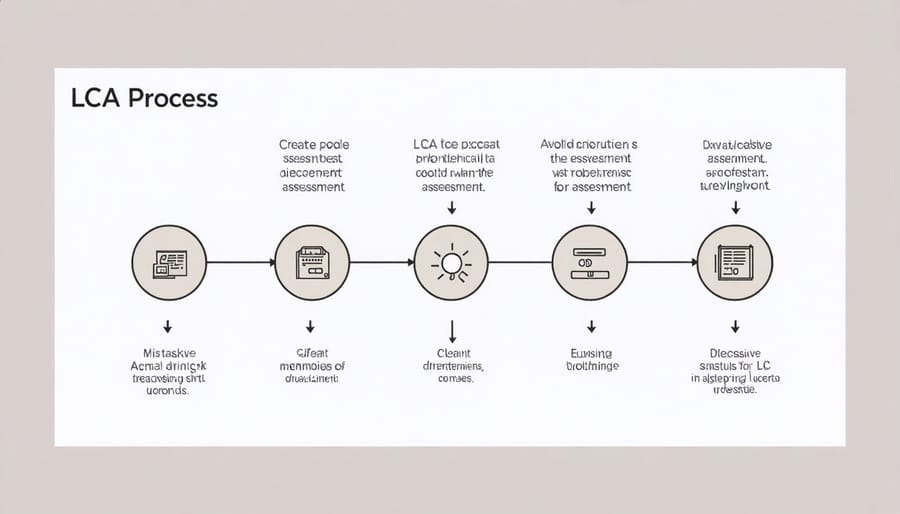 Life Cycle Assessment workflow diagram showing key phases and decision points