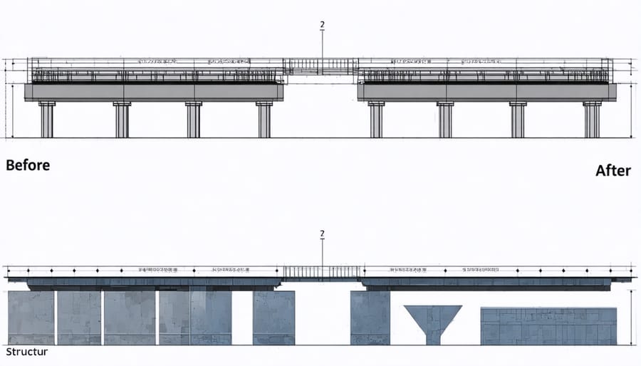 Split-screen demonstration of bridge performance with shape-memory alloys under seismic stress