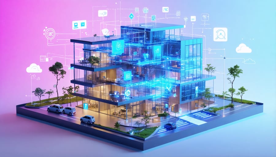 Interactive visualization of smart building technology systems and IoT integration
