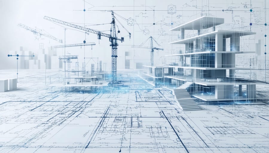 Visualization of smart contracts integrated with construction project plans