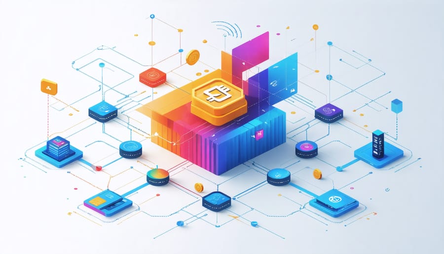 Integration diagram of smart contracts with construction management systems