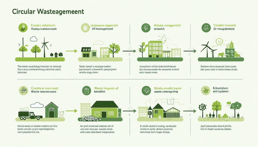 Diagram showing how urban waste is processed and converted into resources