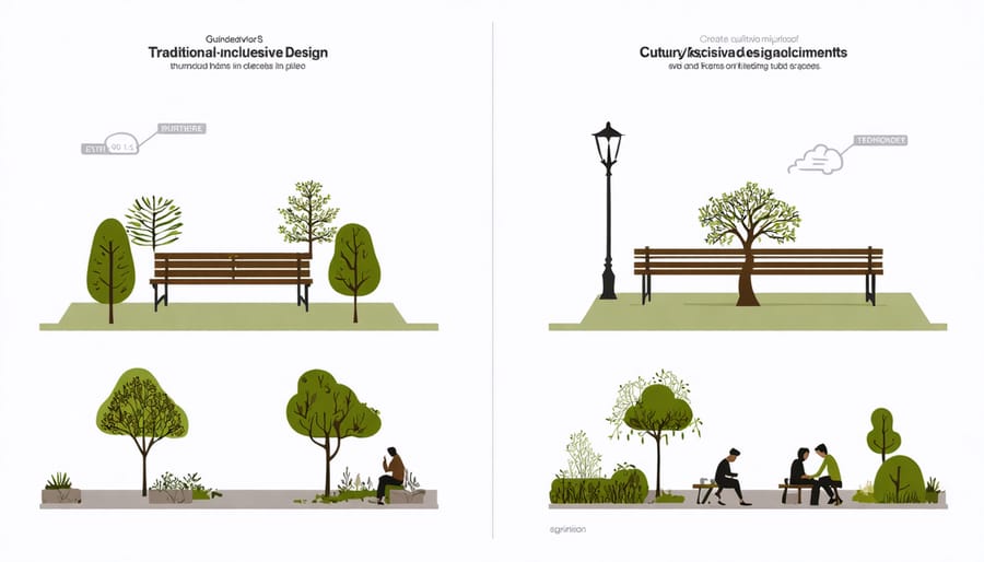 Comparison of standard and culturally-inclusive architectural design features