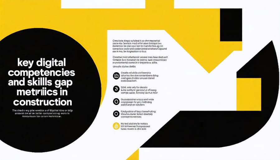 Visual representation of essential digital construction skills and industry statistics