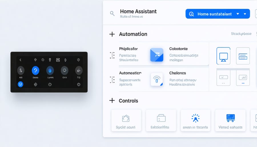 Home Assistant user interface demonstrating building automation capabilities