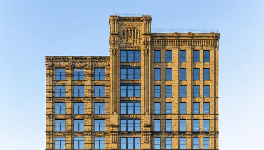 Exterior view of the Landmark Building showcasing modern energy efficiency upgrades