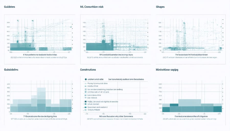 Interactive dashboard displaying construction risk analytics with machine learning patterns highlighted