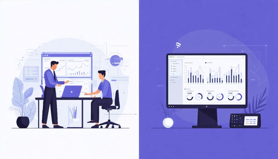 Side-by-side comparison of property management and asset management roles