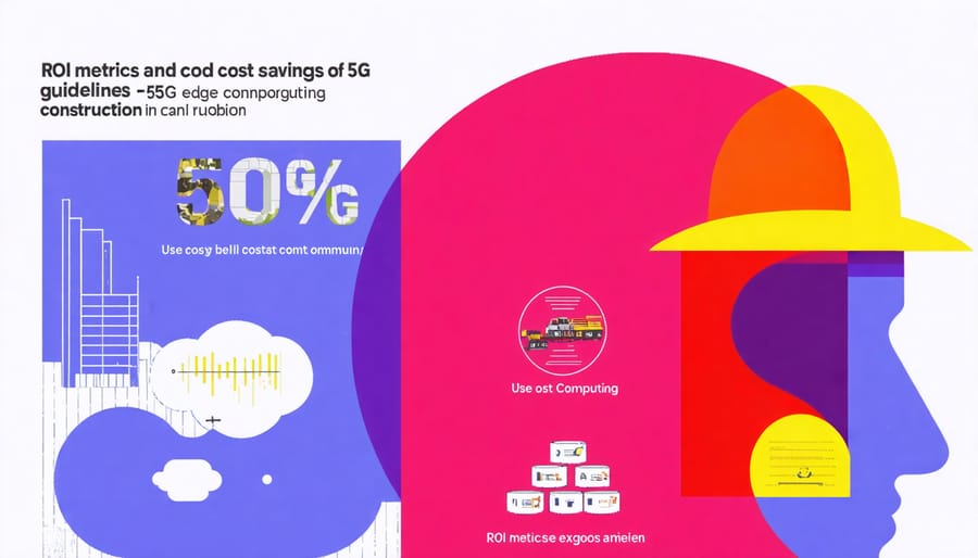 Visual representation of cost benefits and ROI statistics for 5G edge computing implementation