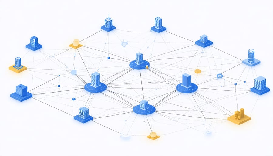Digital visualization of construction supply chain network connections and data flow