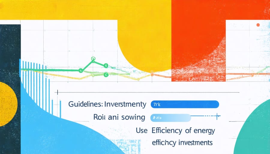 Financial chart comparing initial costs versus long-term energy savings over 10 years