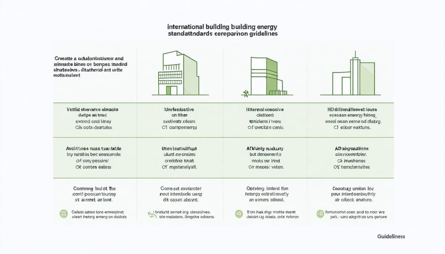 Comparative chart of ASHRAE 90.1, IECC, and other global energy efficiency standards