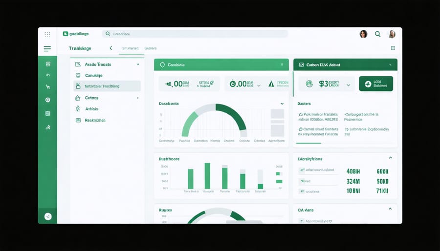 Construction lifecycle analysis software interface displaying carbon metrics and data visualization