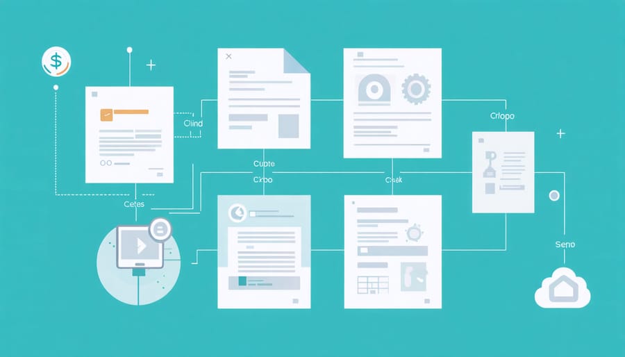 Flowchart illustrating smart contract process for real estate transactions