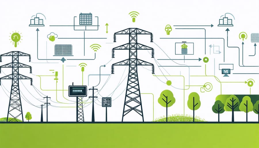 Visual representation of smart grid components and their interconnections