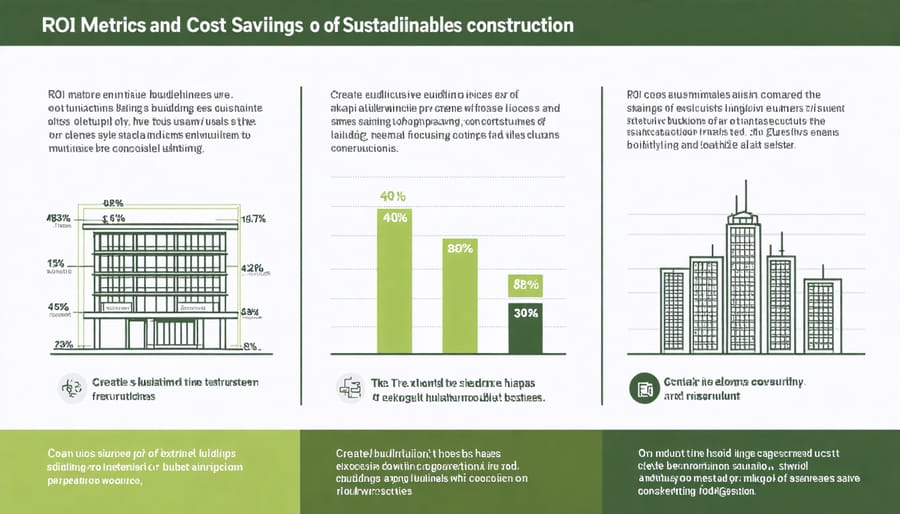 Graph comparing financial benefits of sustainable vs traditional construction projects