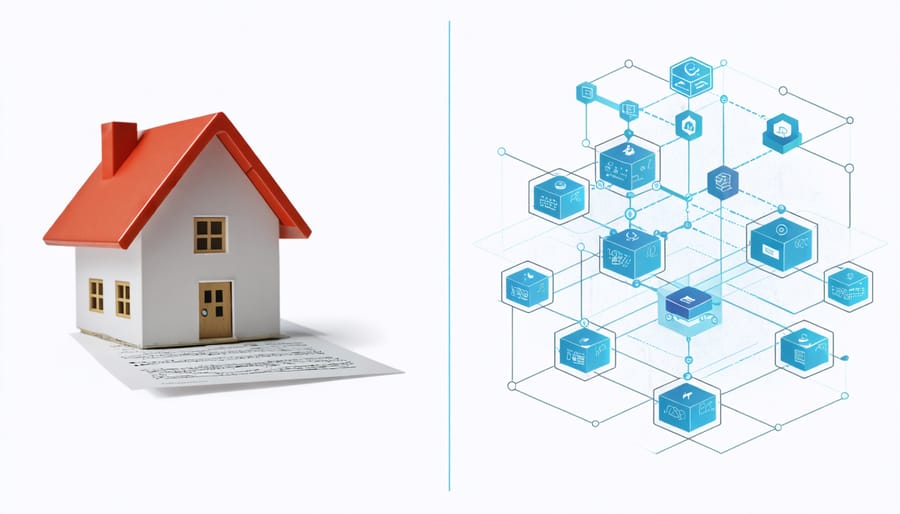Comparison between traditional and blockchain-based property management systems