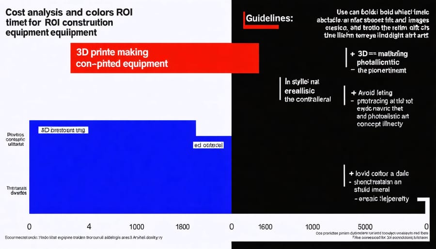 Financial chart comparing traditional manufacturing costs versus 3D printing costs over time