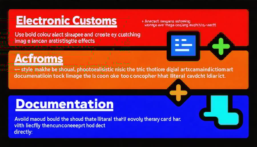 Digital flow chart illustrating steps in electronic customs documentation process