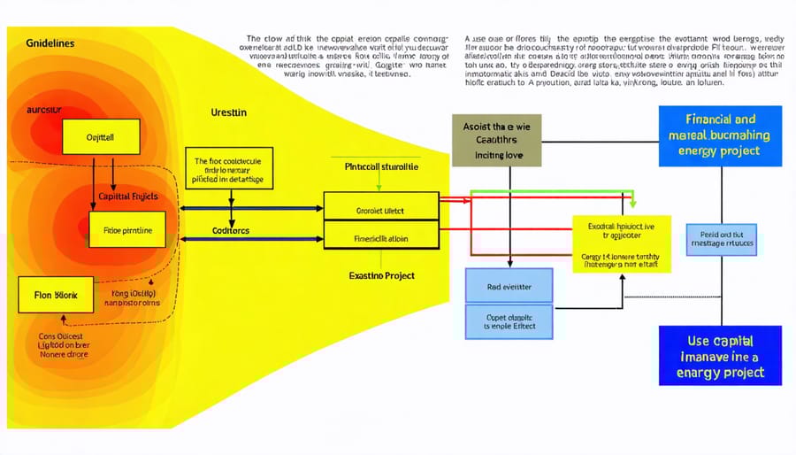 Flow chart illustrating debt-equity relationships and financial structures in renewable energy financing