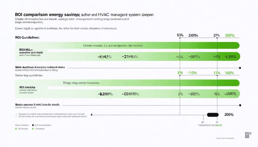 Bar graph comparing energy costs and consumption before and after implementing smart HVAC controls