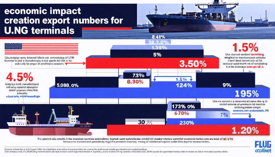 Data visualization of economic benefits and employment statistics for LNG terminal projects