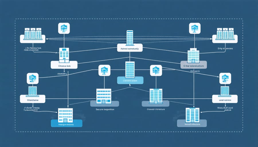 Diagram illustrating network segmentation and security zones in energy systems