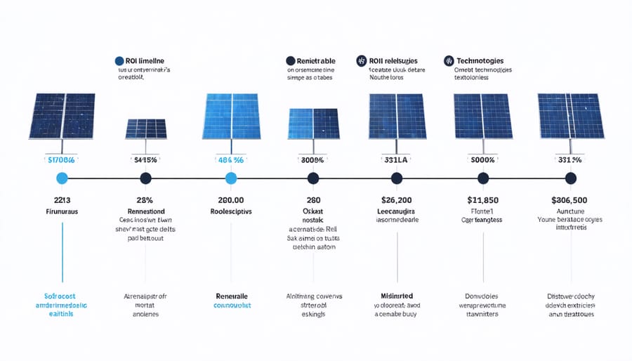 Graph comparing installation costs and payback periods for solar, wind, and geothermal systems