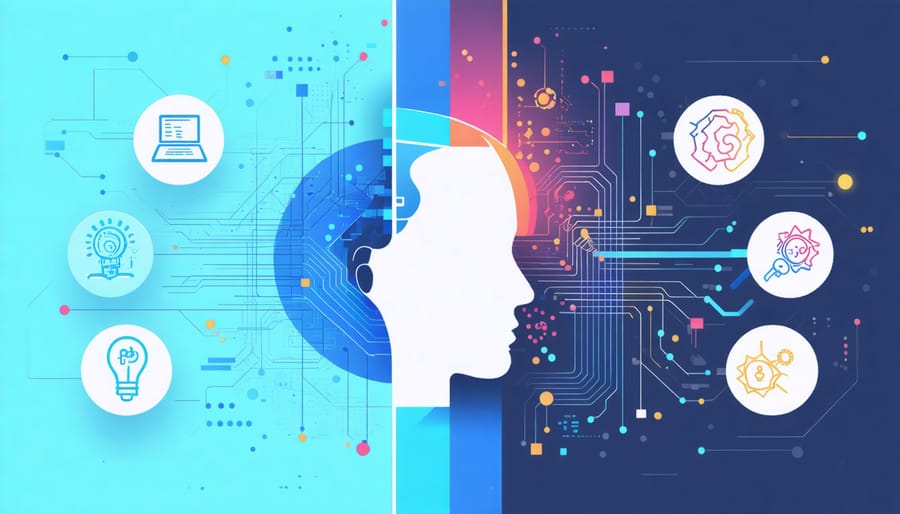 Visual diagram illustrating the relationship between RPA and AI technologies