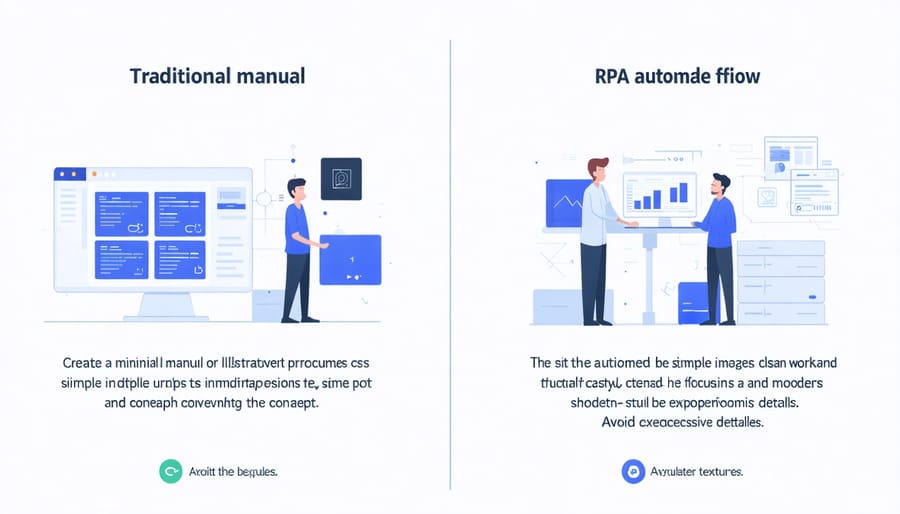 Side-by-side comparison of manual vs automated construction procurement processes