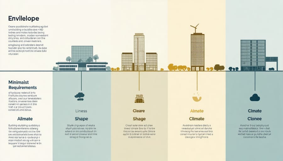 Comparative diagram of insulation requirements and thermal barriers for different climate zones