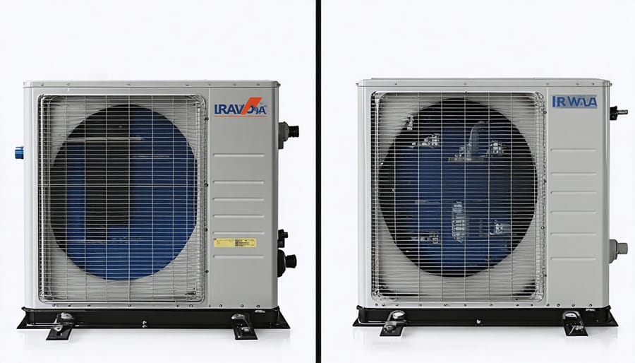 Side-by-side comparison of conventional and high-efficiency HVAC systems in residential settings
