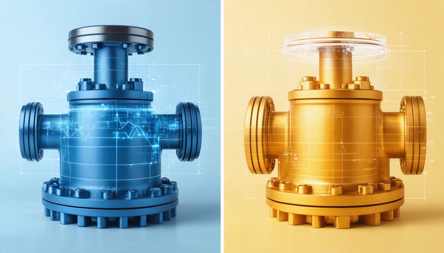 Side-by-side comparison of maintained vs deteriorated industrial equipment showing the impact of predictive maintenance
