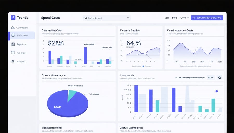 Interactive 5G-enabled construction spend analytics dashboard with real-time data visualization