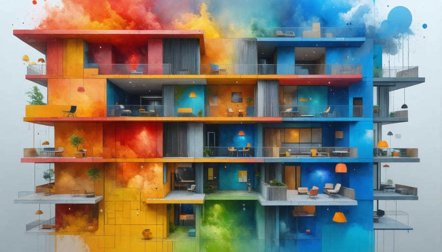 Visual representation of AI analyzing building usage patterns and automating system responses