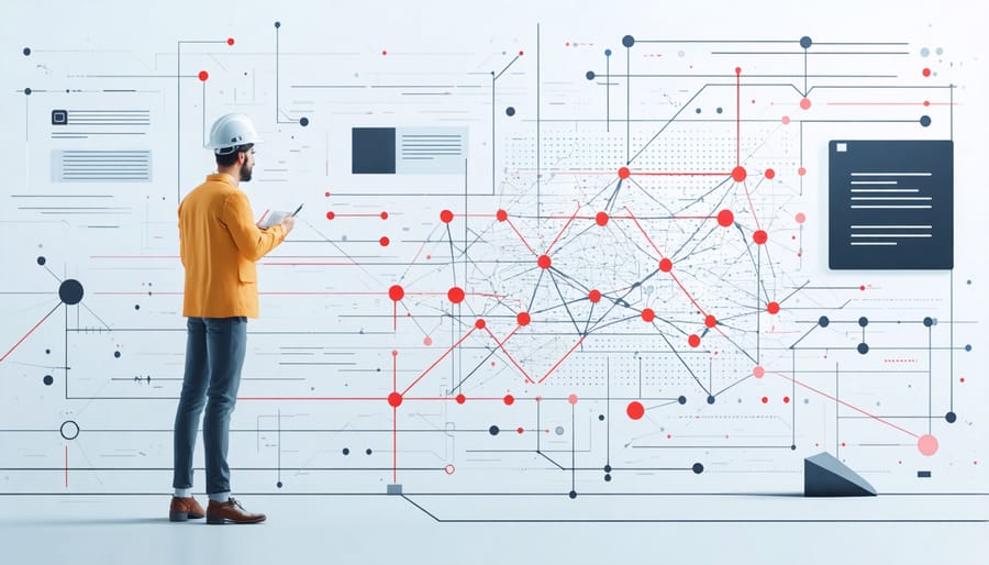 AI system identifying suspicious patterns in construction financial transactions