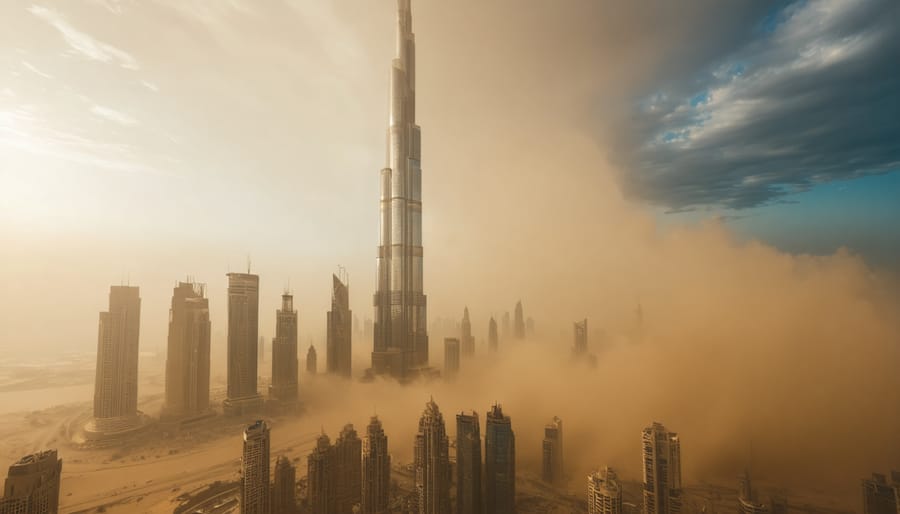 Burj Khalifa withstanding extreme weather conditions