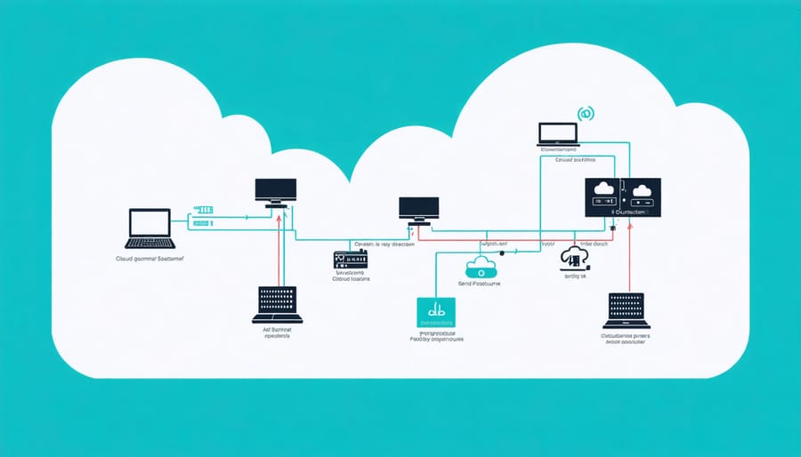Architectural diagram illustrating cloud redundancy and high availability components