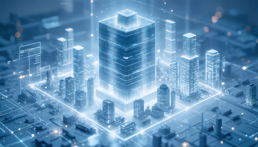 Interactive digital twin model displaying building systems and analytics