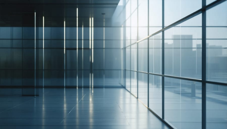 Side-by-side comparison of electrochromic window in clear and tinted states