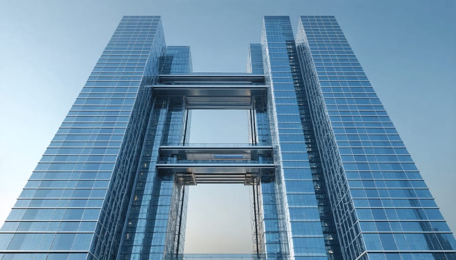 Contemporary high-rise building showcasing resilient construction technologies